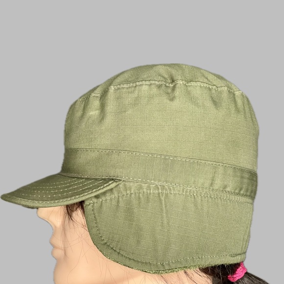 VTG Military Issued Green Ear Flap Cold Weather Combat Patrol Cap BDU Size 7 - Picture 3 of 10